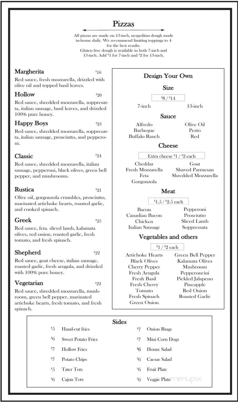Happy Hollow Pizzeria - Happy Valley, OR menu_pic