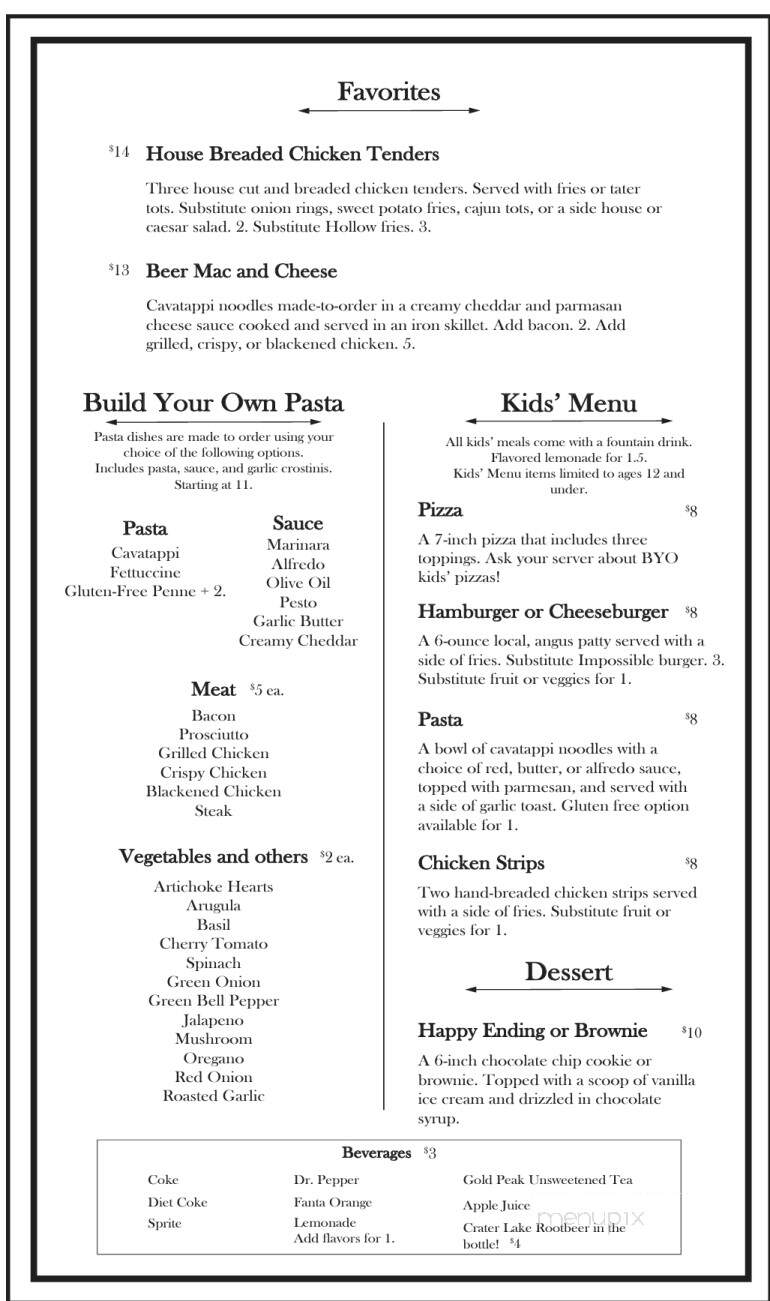 Happy Hollow Pizzeria - Happy Valley, OR menu_pic