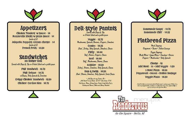 Rendezvous - Berlin, WI menu_pic