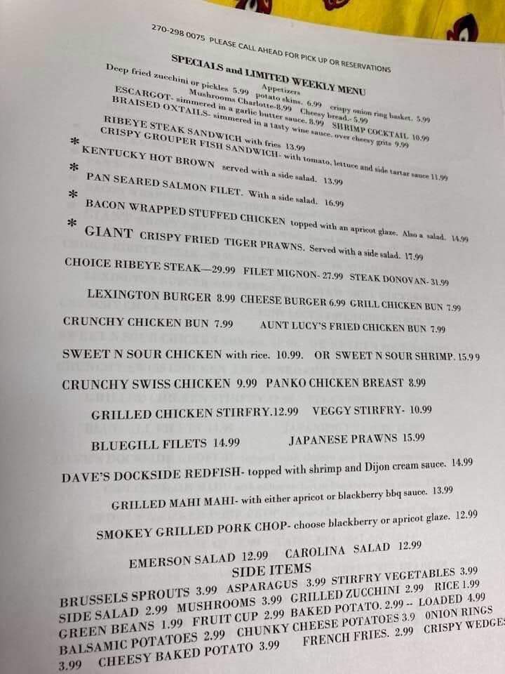 Capers Cafe - Hartford, KY menu_pic