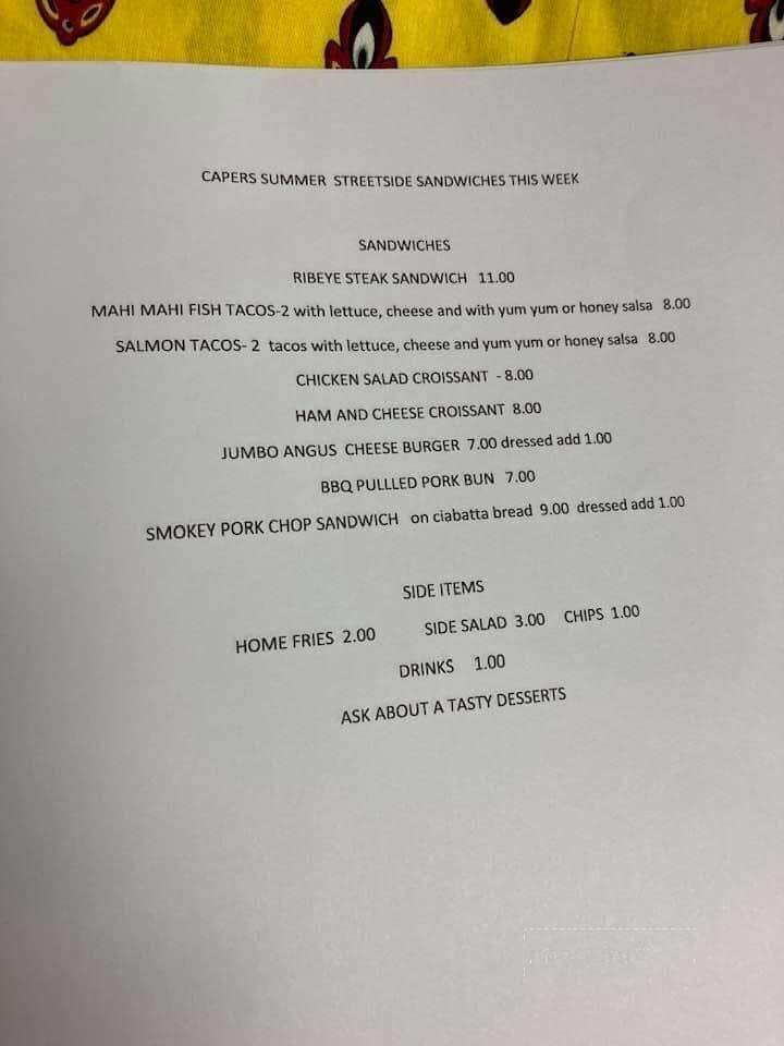 Capers Cafe - Hartford, KY menu_pic