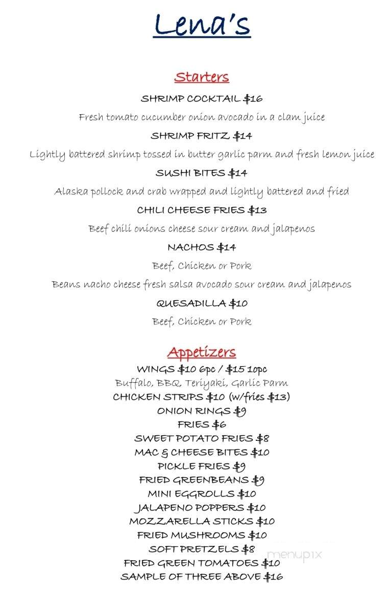 Lena's Cantina - Portola, CA menu_pic