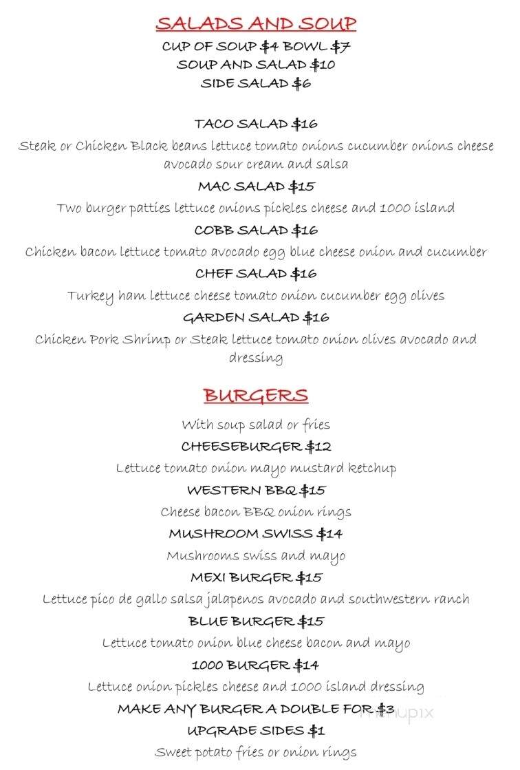 Lena's Cantina - Portola, CA menu_pic