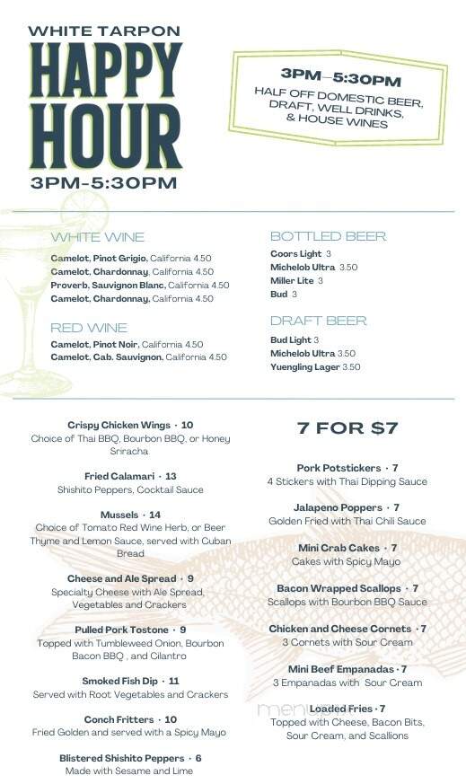 White Tarpon - Key West, FL menu_pic