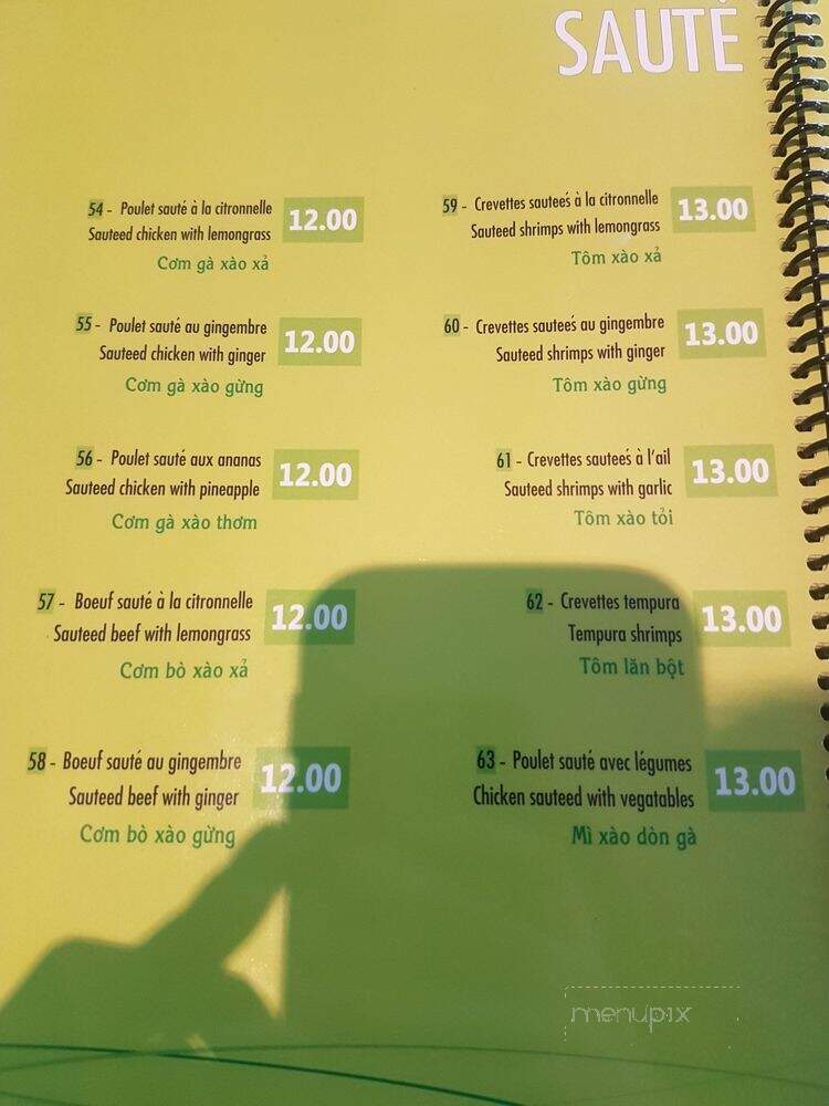 Restaurant Nguyen Phi - Montreal, QC menu_pic
