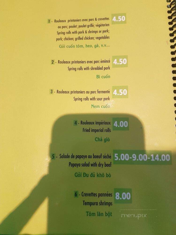 Restaurant Nguyen Phi - Montreal, QC menu_pic