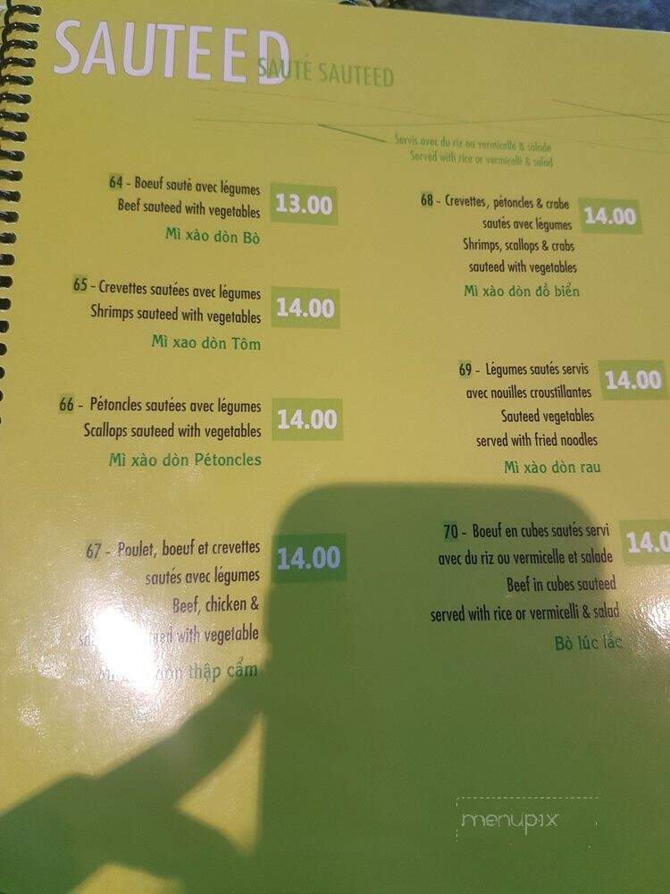 Restaurant Nguyen Phi - Montreal, QC menu_pic