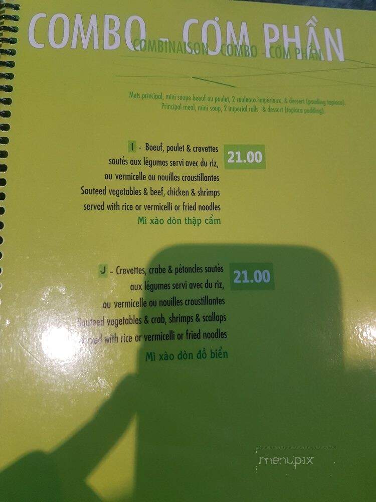 Restaurant Nguyen Phi - Montreal, QC menu_pic