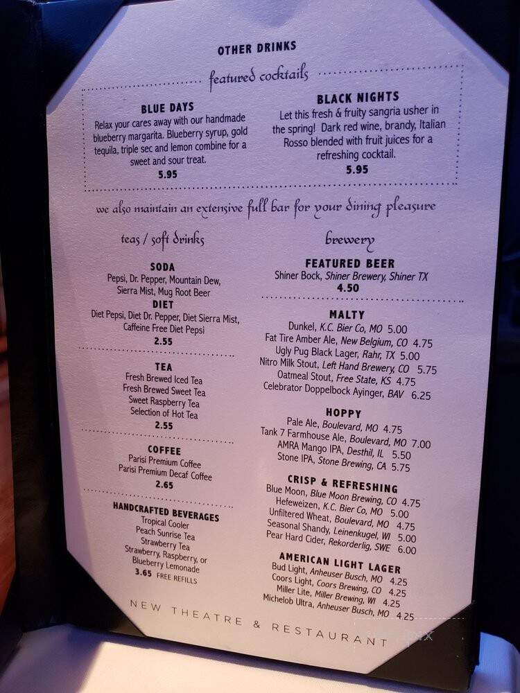 New Theatre Restaurant - Kansas City, KS menu_pic
