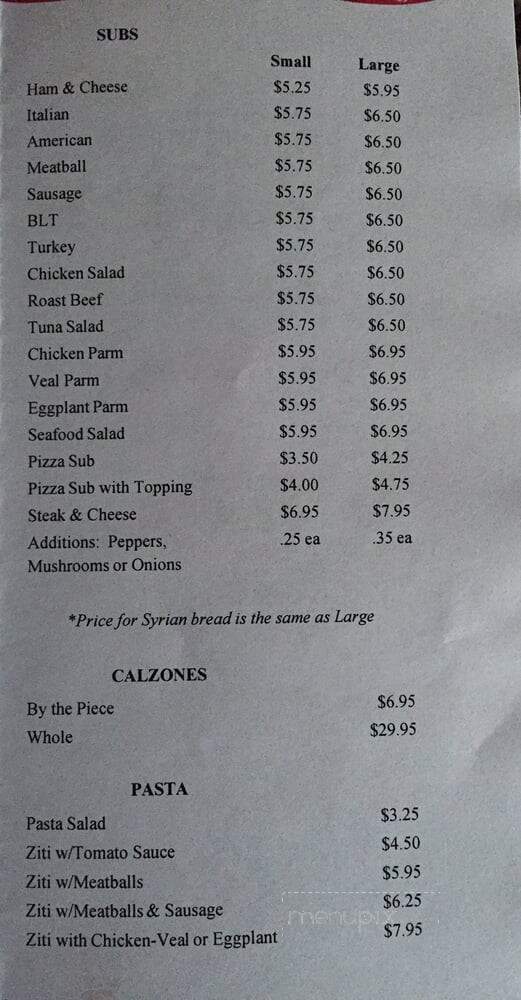 Denneno's Pizza - Stoughton, MA menu_pic