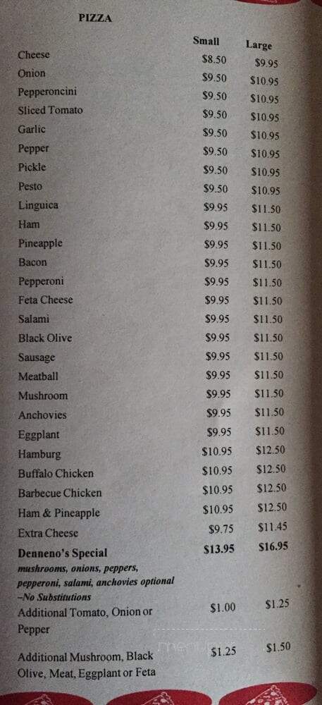 Denneno's Pizza - Stoughton, MA menu_pic