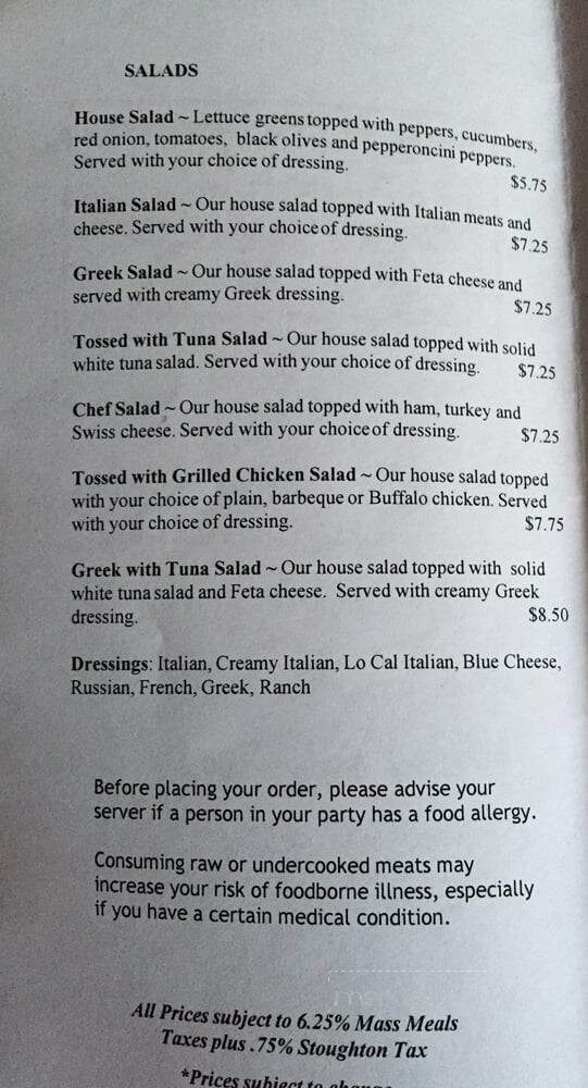 Denneno's Pizza - Stoughton, MA menu_pic