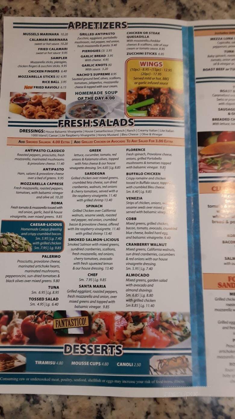 Mezza Luna Pizza - Milford, NJ menu_pic