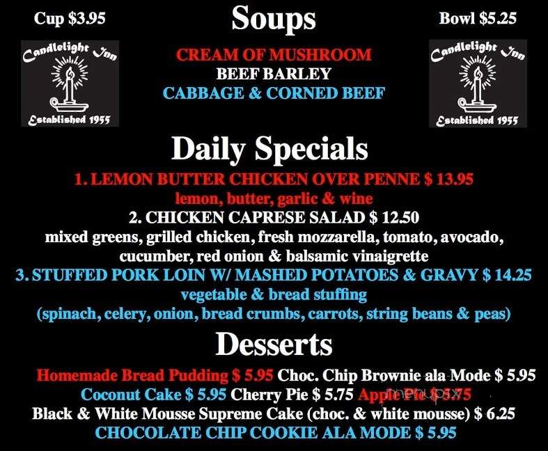 Candlelight Inn - Scarsdale, NY menu_pic