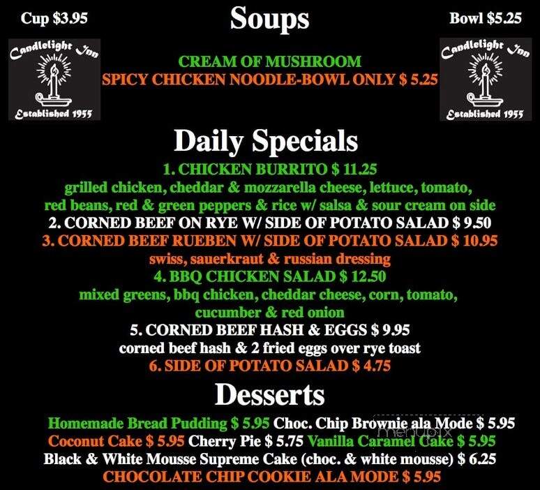 Candlelight Inn - Scarsdale, NY menu_pic