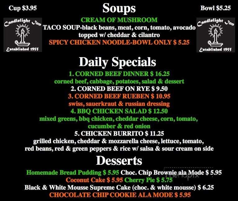 Candlelight Inn - Scarsdale, NY menu_pic