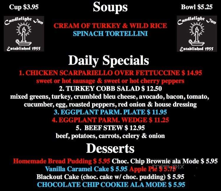 Candlelight Inn - Scarsdale, NY menu_pic