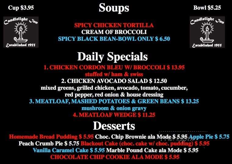 Candlelight Inn - Scarsdale, NY menu_pic