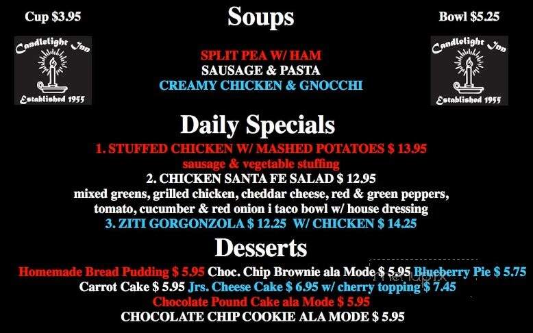 Candlelight Inn - Scarsdale, NY menu_pic