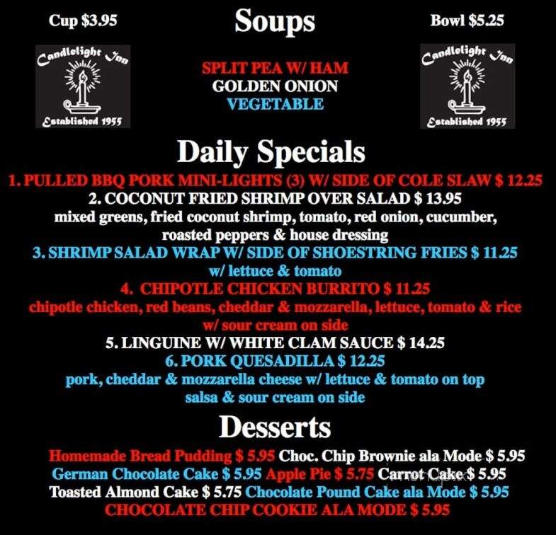 Candlelight Inn - Scarsdale, NY menu_pic
