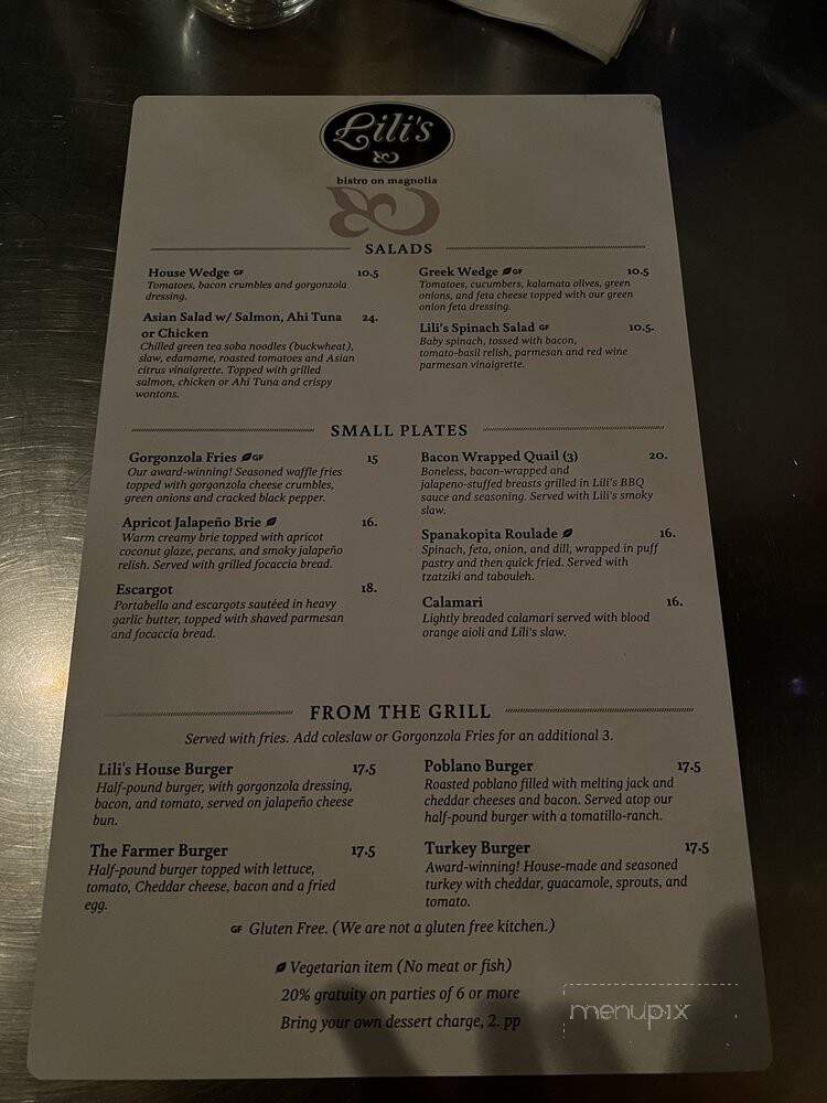 Lily's - Fort Worth, TX menu_pic