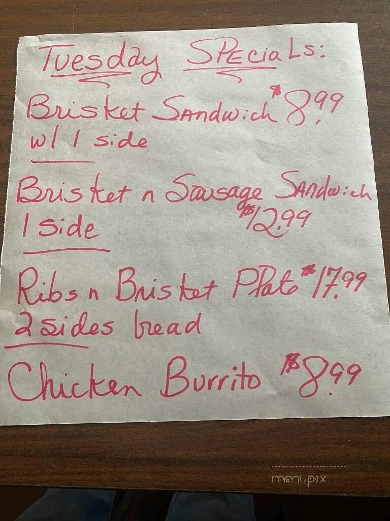 Willie B's Barbeque - Edinburg, TX menu_pic