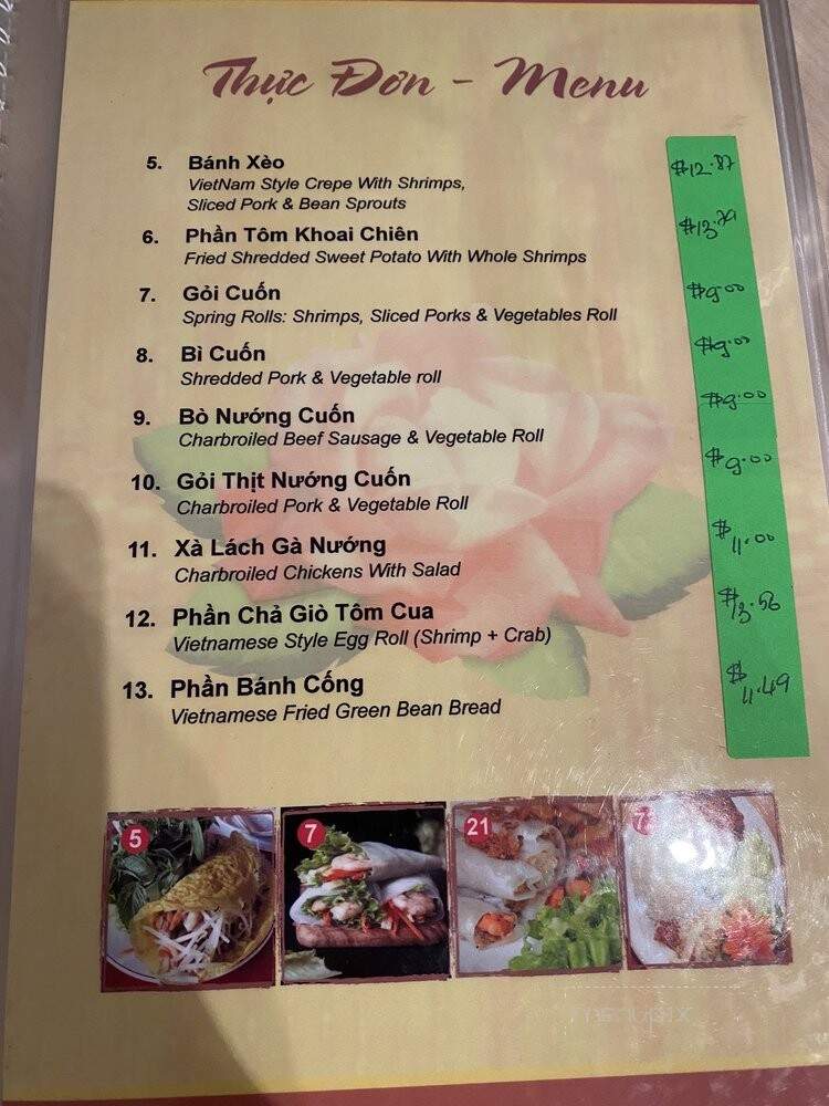 Hong Mai Catinat Restaurant - Westminster, CA menu_pic