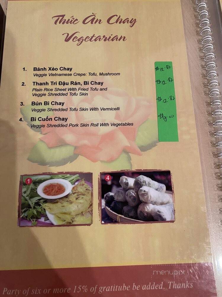 Hong Mai Catinat Restaurant - Westminster, CA menu_pic