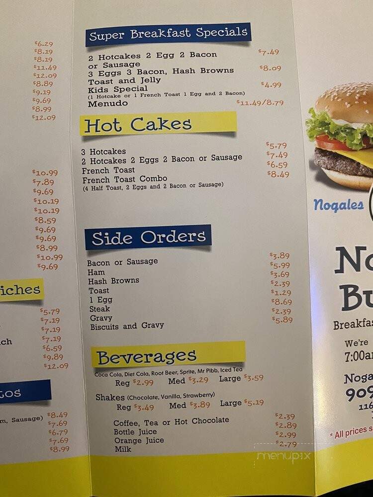Nogales Burgers No 2 - Fontana, CA menu_pic