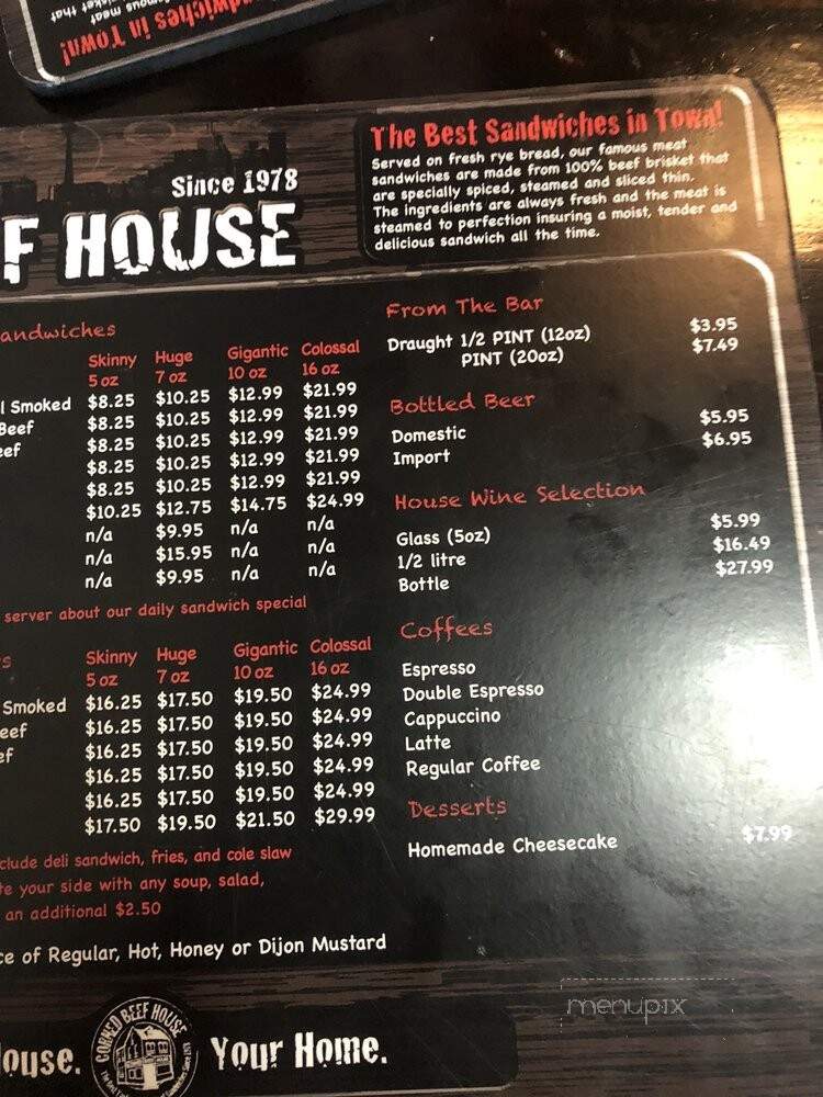 The Corned Beef House - Vaughan, ON menu_pic