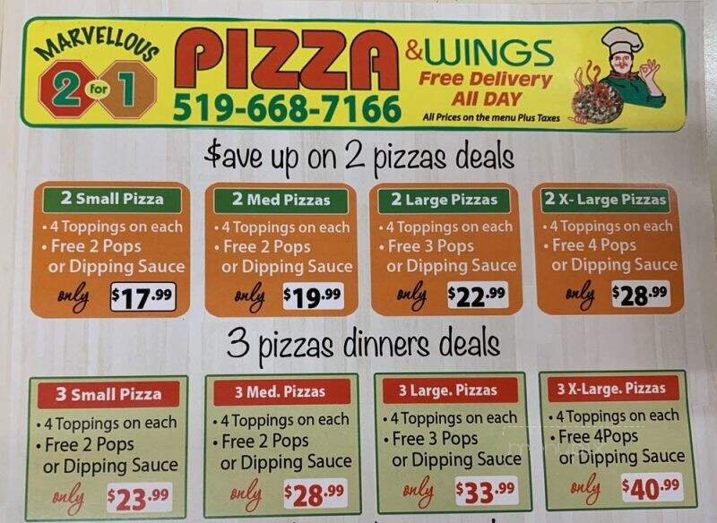 Marvellous 2 For 1 Pizza & Wings - London, ON