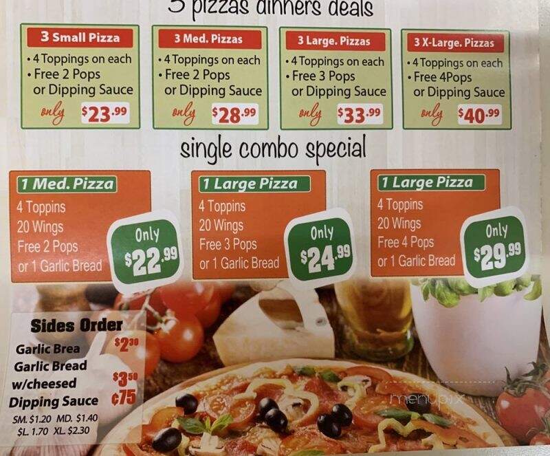 Marvellous 2 For 1 Pizza & Wings - London, ON menu_pic