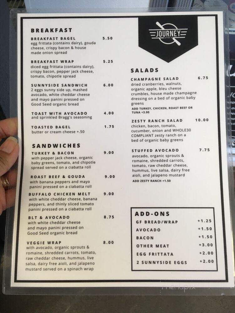 Journey Coffee - Fairfield, CA menu_pic