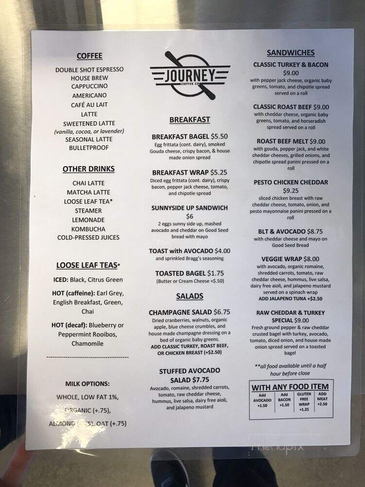 Journey Coffee - Fairfield, CA menu_pic