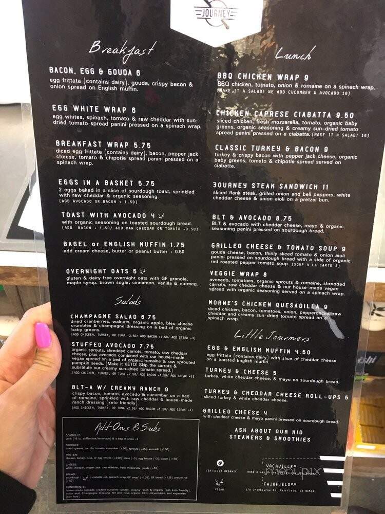 Journey Coffee - Fairfield, CA menu_pic