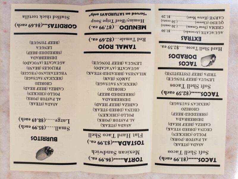 Burrito Arandas - Oswego, IL menu_pic