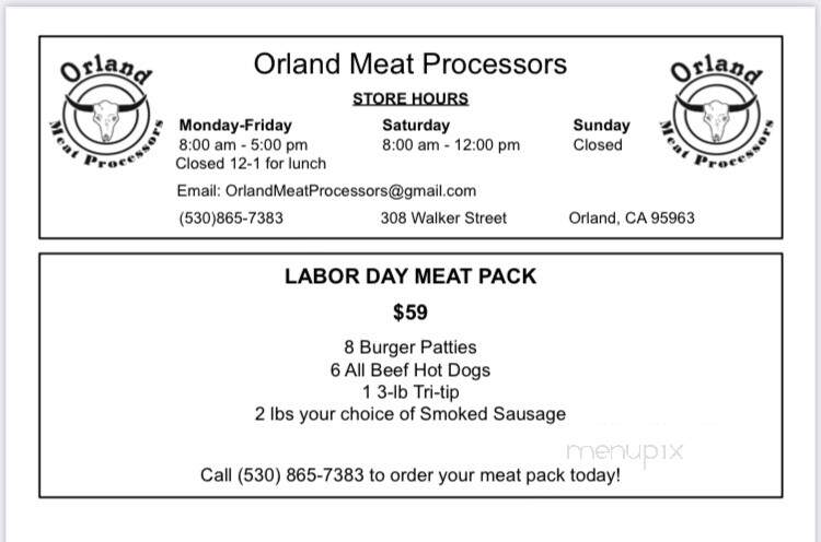 Orland Meat Processors - Orland, CA