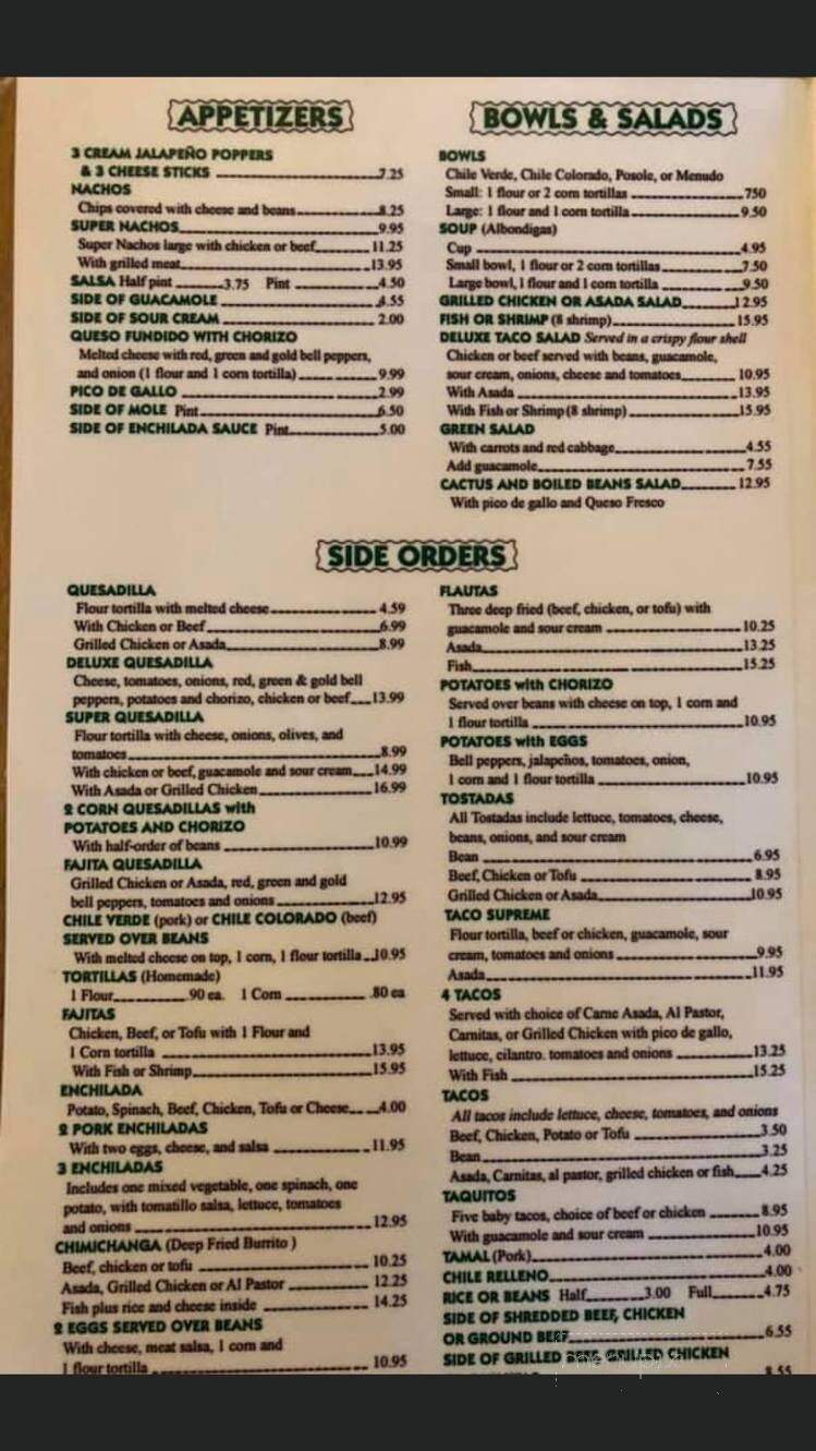 Luzmila's Mexican Restaurant - Eureka, CA menu_pic