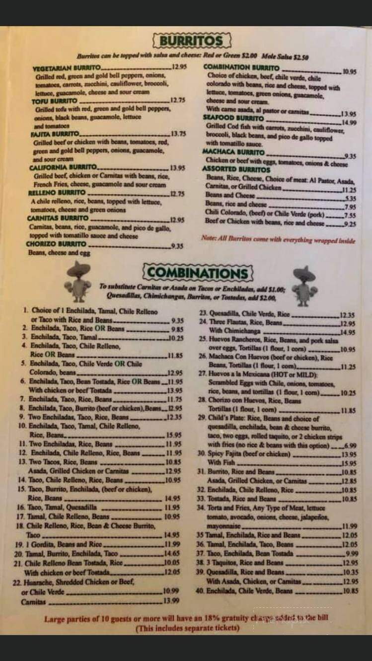Luzmila's Mexican Restaurant - Eureka, CA menu_pic