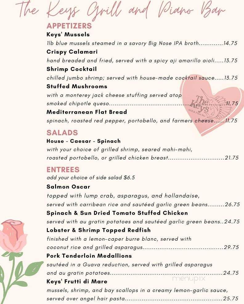 The Keys Grill & Piano Bar - Gainesville, FL menu_pic