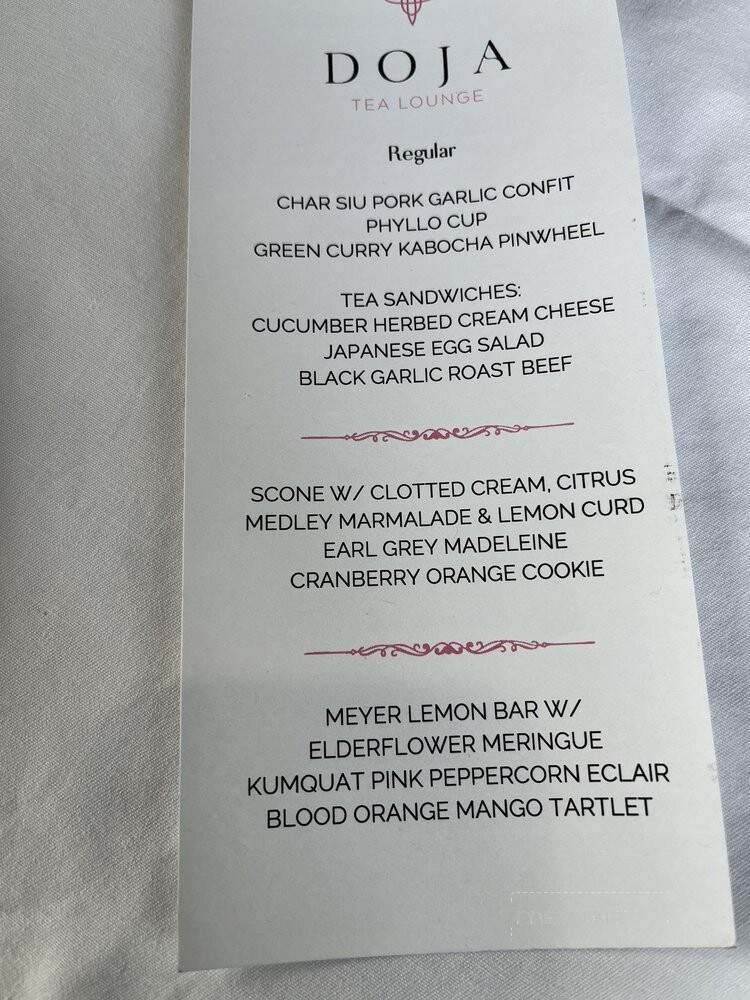 DOJA Tea Lounge - Tualatin, OR menu_pic