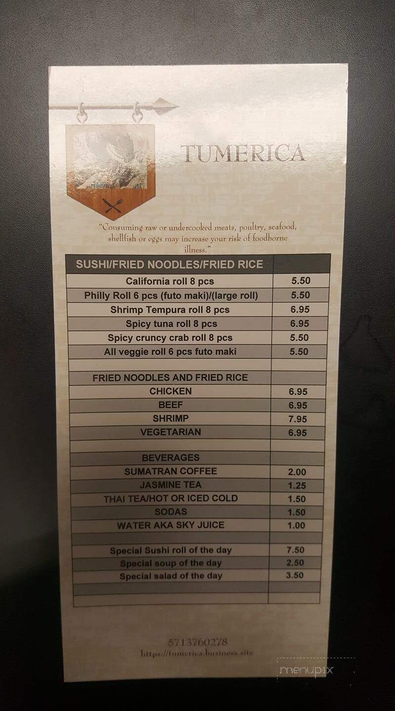 Tumerica Asian Soul Kitchen - Lordstown, OH menu_pic