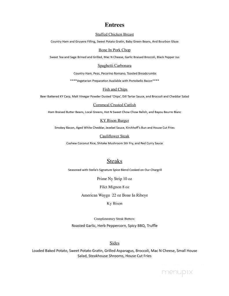 Stella's - Paducah, KY menu_pic