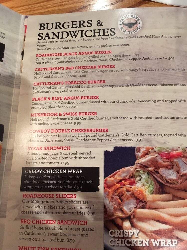 Cattleman's Roadhouse - Jeffersontown, KY menu_pic