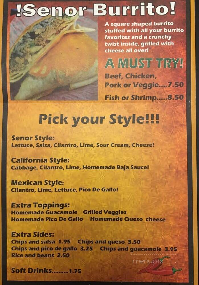 Senor Taco - Daytona Beach, FL menu_pic