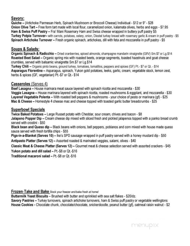 Emily's Catering and Cakes - Grass Valley, CA menu_pic