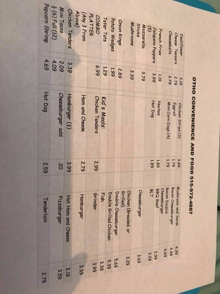 Otho Convenience & Food - Otho, IA menu_pic