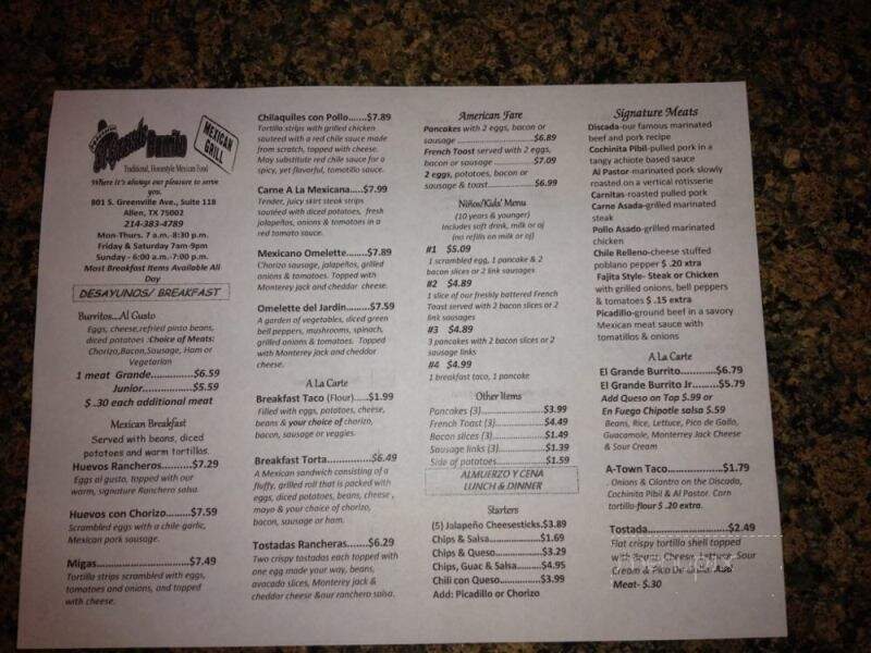 El Grande Burrito - Allen, TX menu_pic