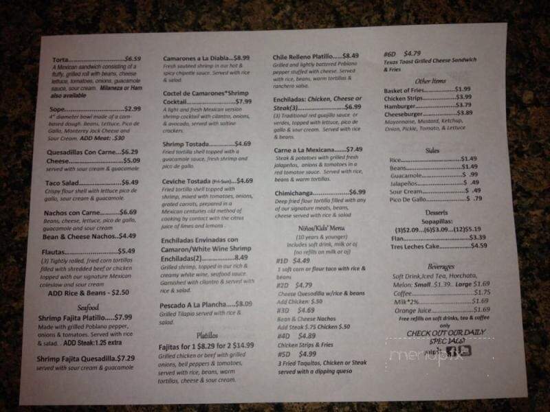 El Grande Burrito - Allen, TX menu_pic