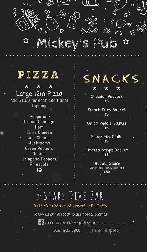 Mickey's Pub - St Joseph, MI menu_pic